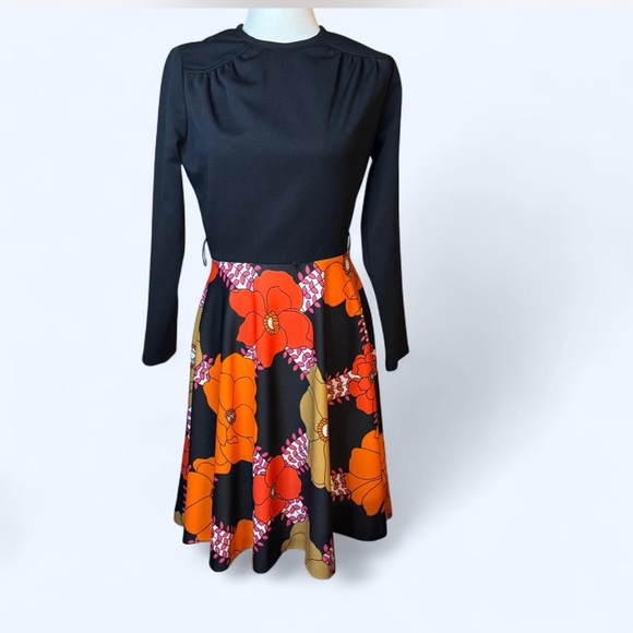 70s Vintage flower power midi. Psychedelic. GoGo. MOD - Picture 4 of 8